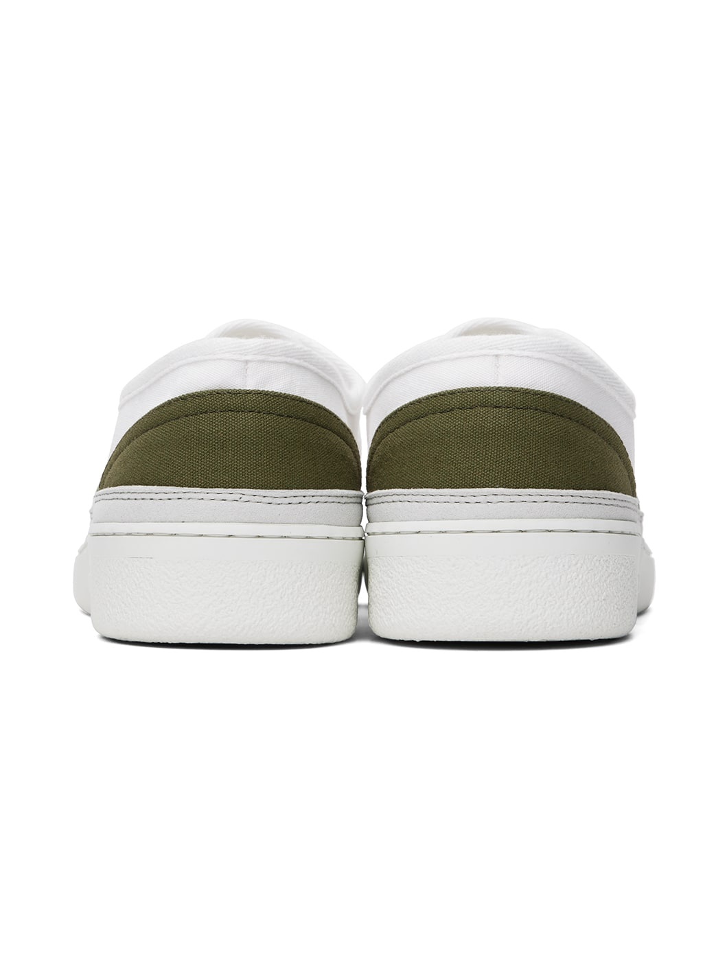 White & Khaki Plain Simple Sneakers - 2