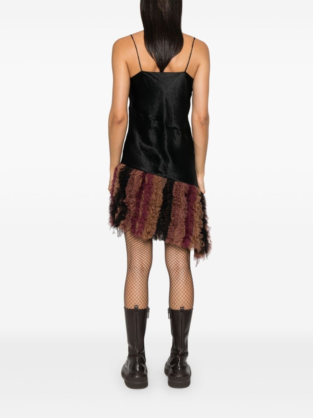 chiffon-detail slip dress - 4