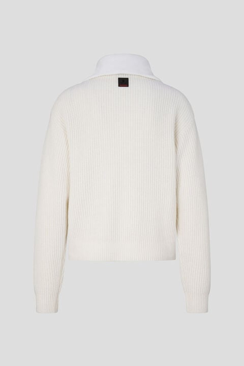 BOGNER Britt Knitted fleece jacket in Off-white outlook