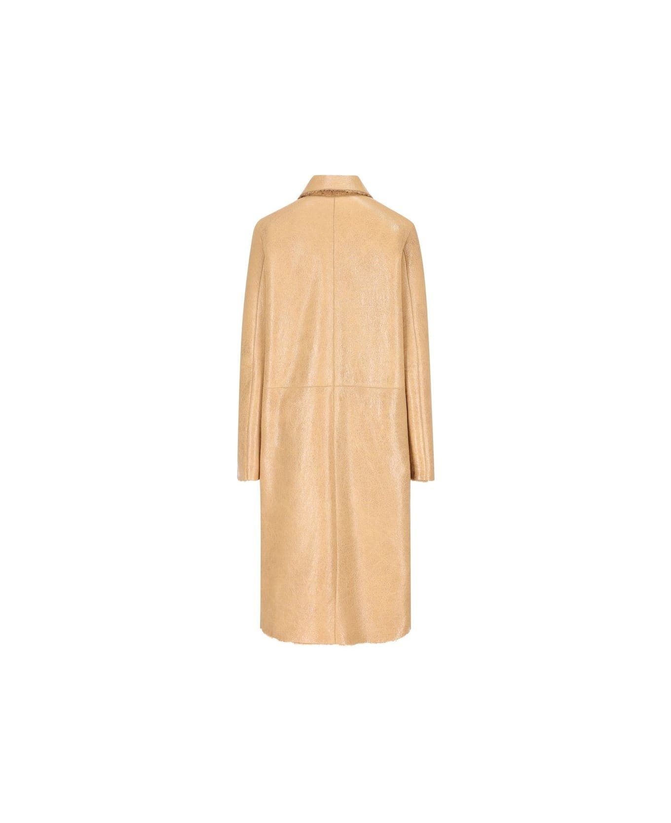 Collared Long Coat - 2