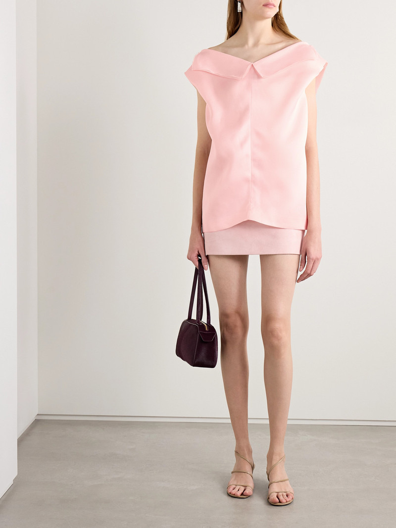 KHAITE Jett Suede Mini Skirt outlook