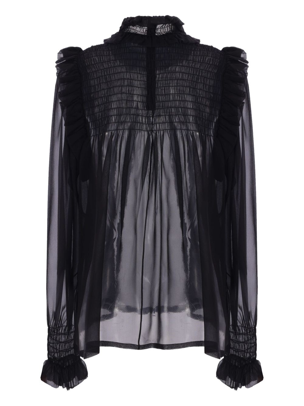semi-sheer crepe blouse - 2