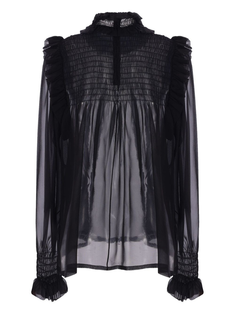 SAINT LAURENT semi-sheer crepe blouse outlook