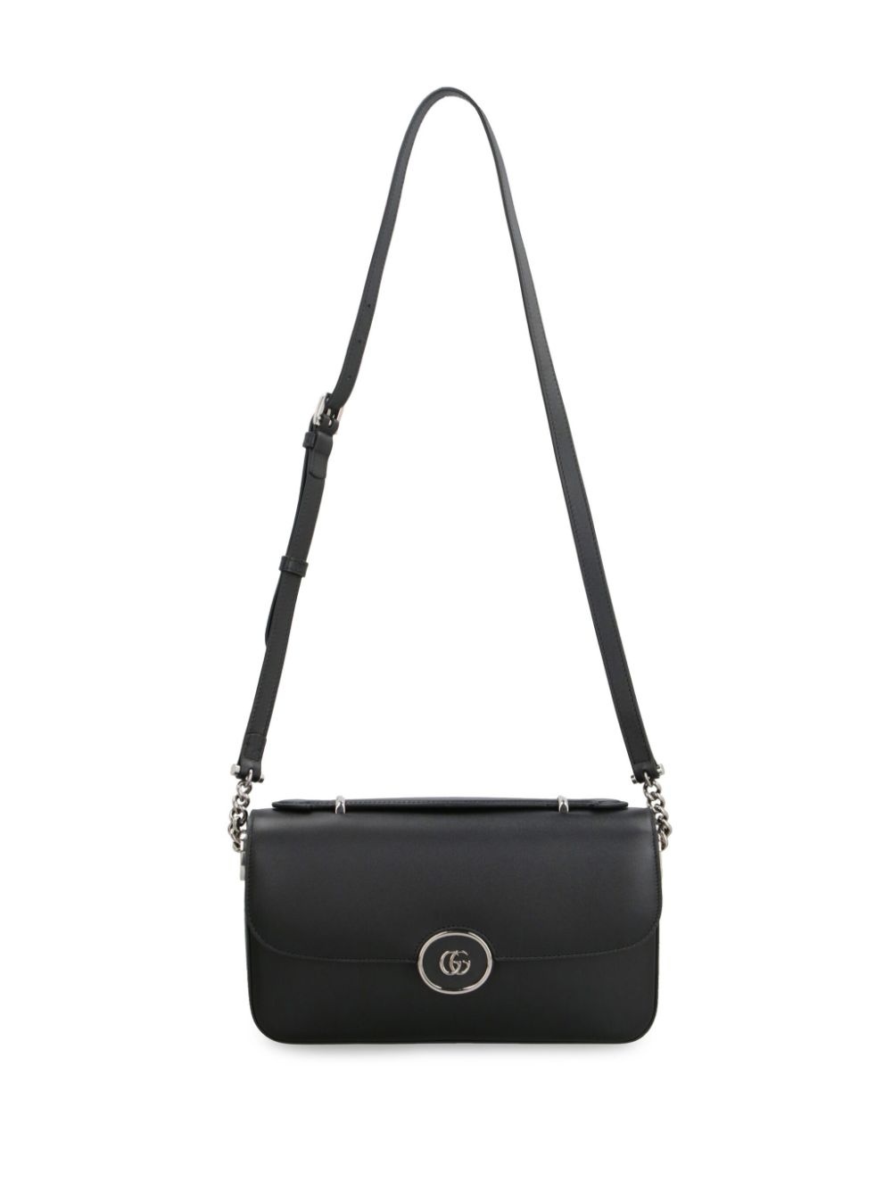 foldover-top leather shoulder bag - 3