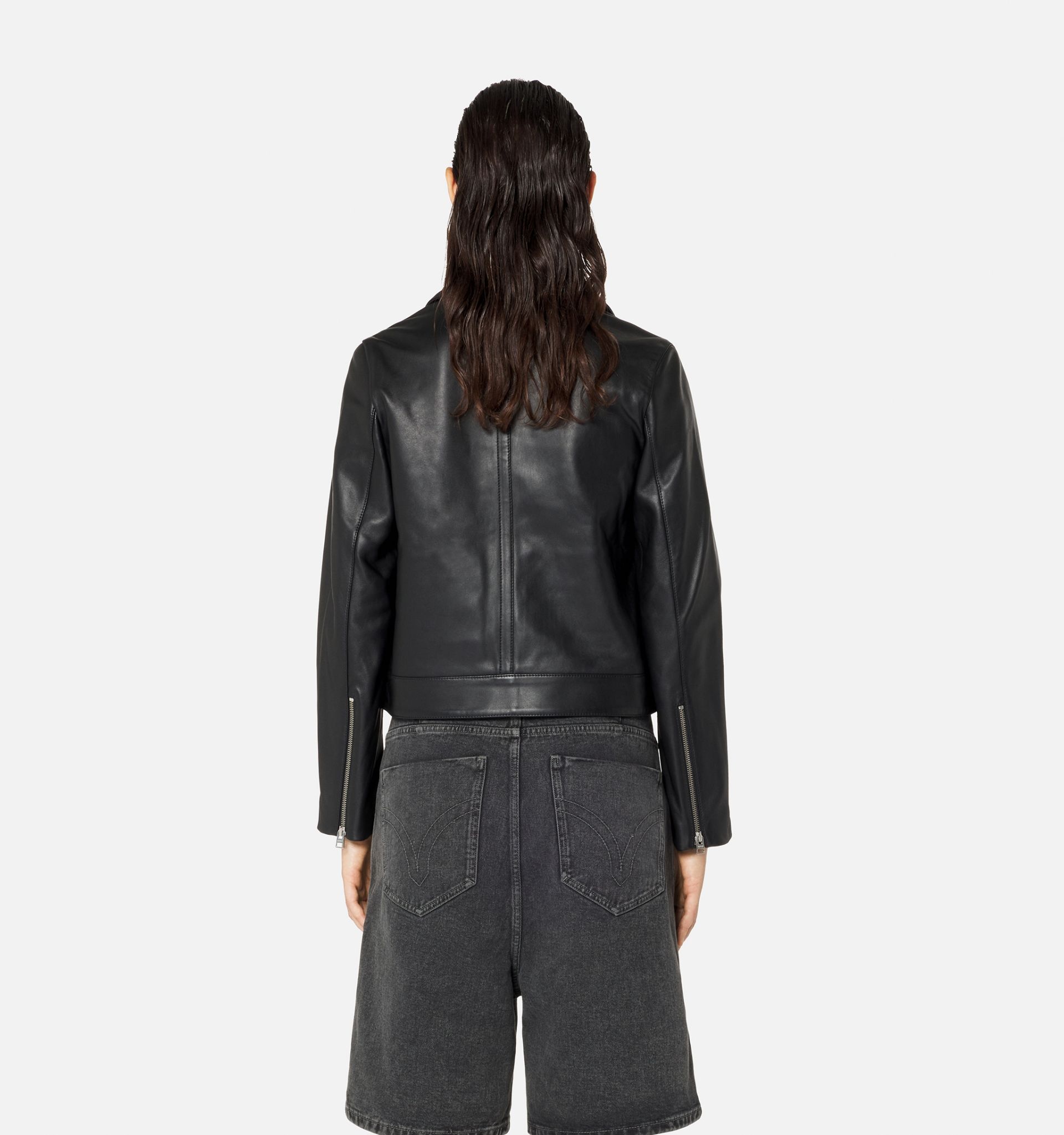 Smooth Leather Zipped Bomber - 6