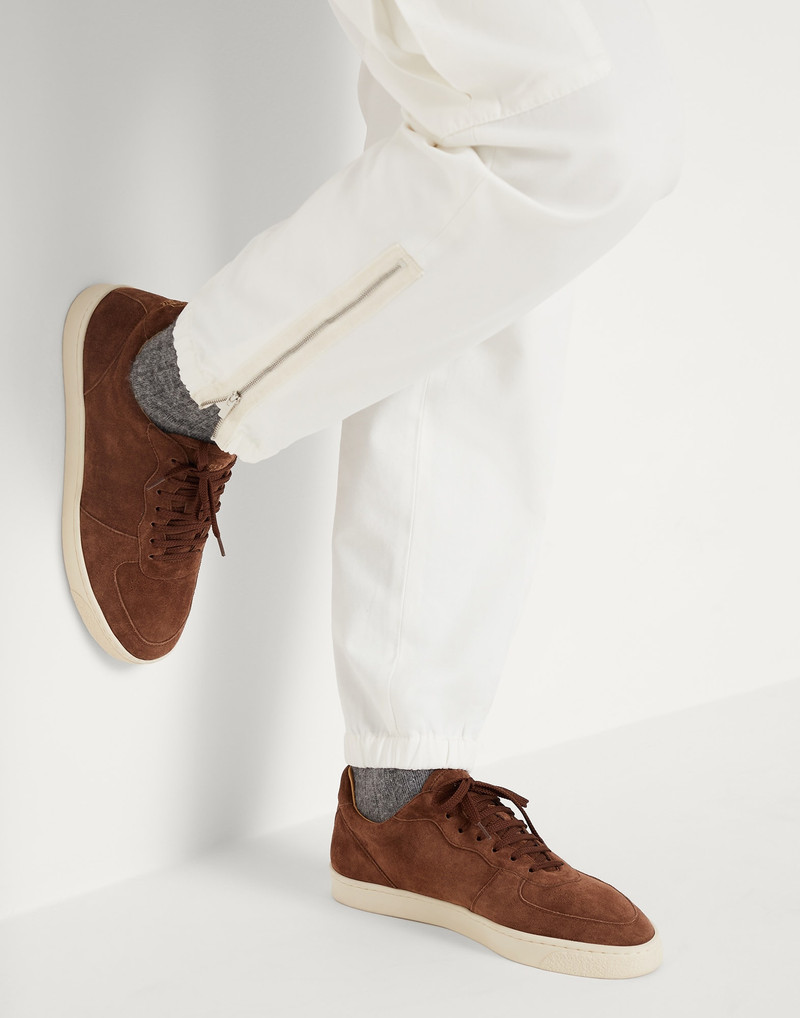 Suede sneakers with natural rubber sole 4