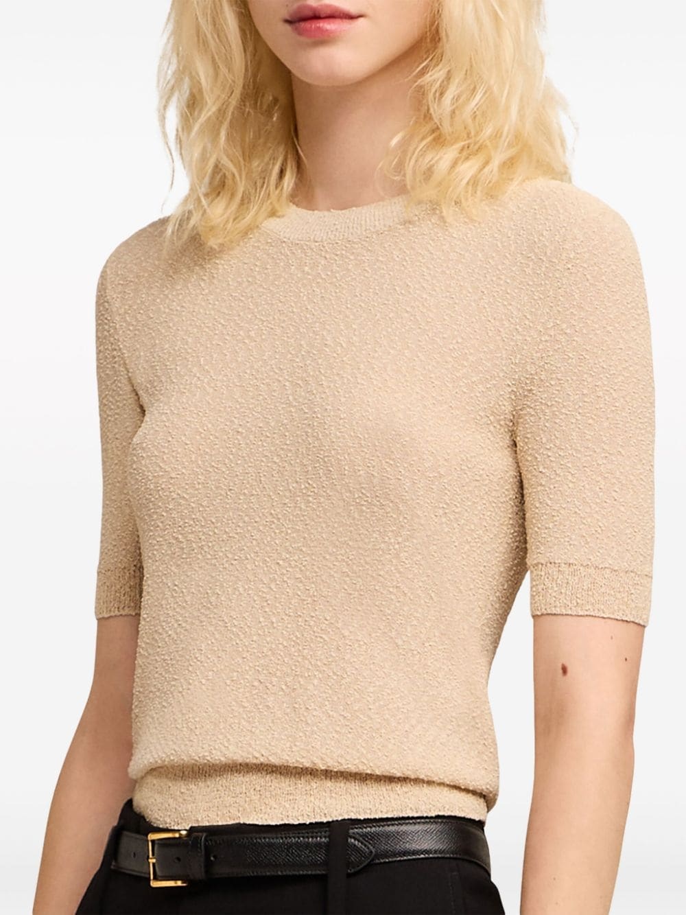 short-sleeve knitted top - 6