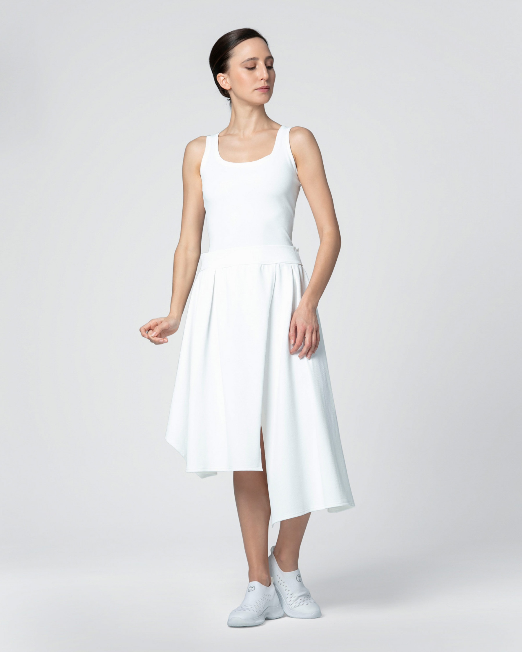 Thin straps stretch pique dress - 2