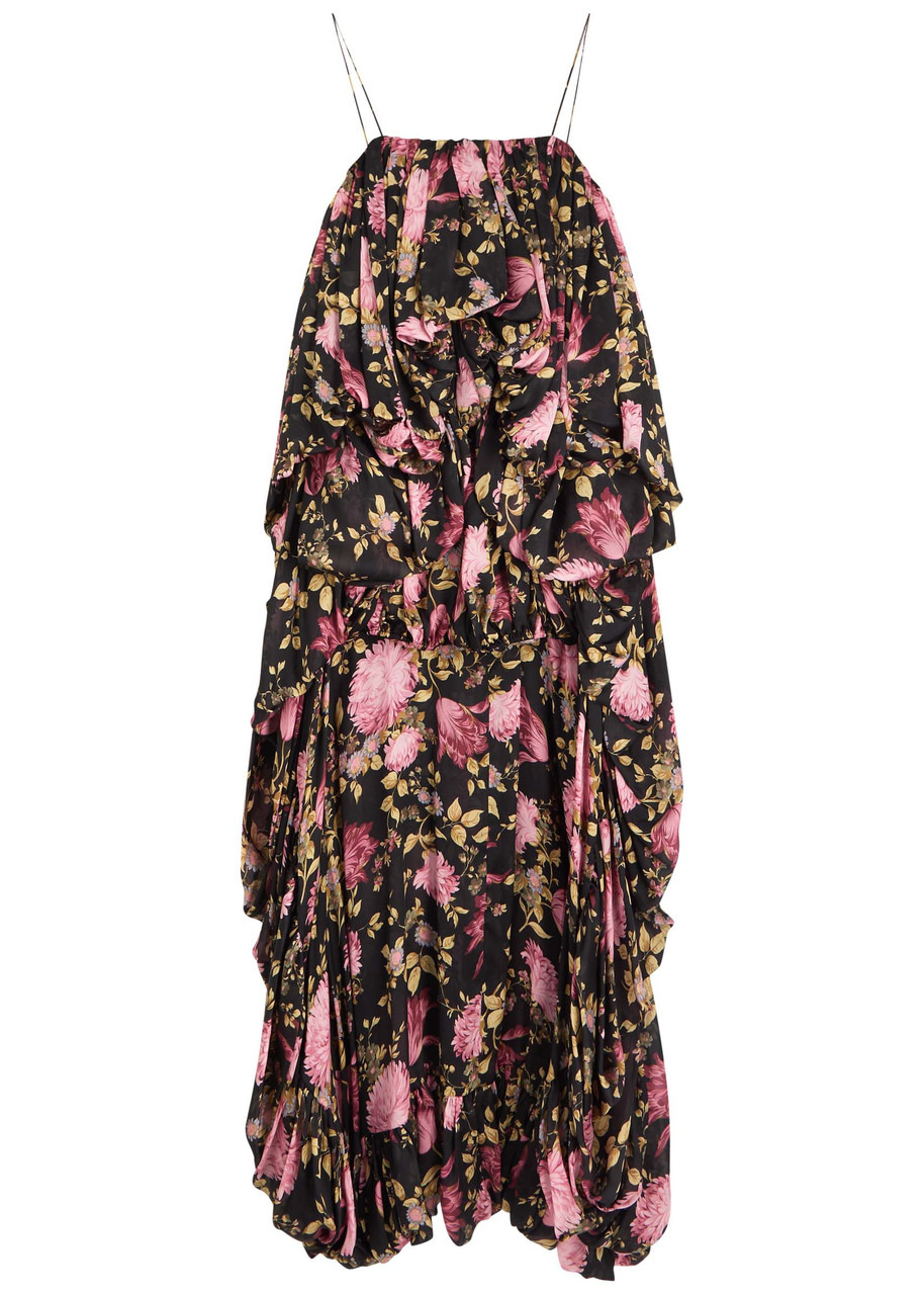 Chloe Draped Floral-printed Silk-blend Jumpsuit - 1