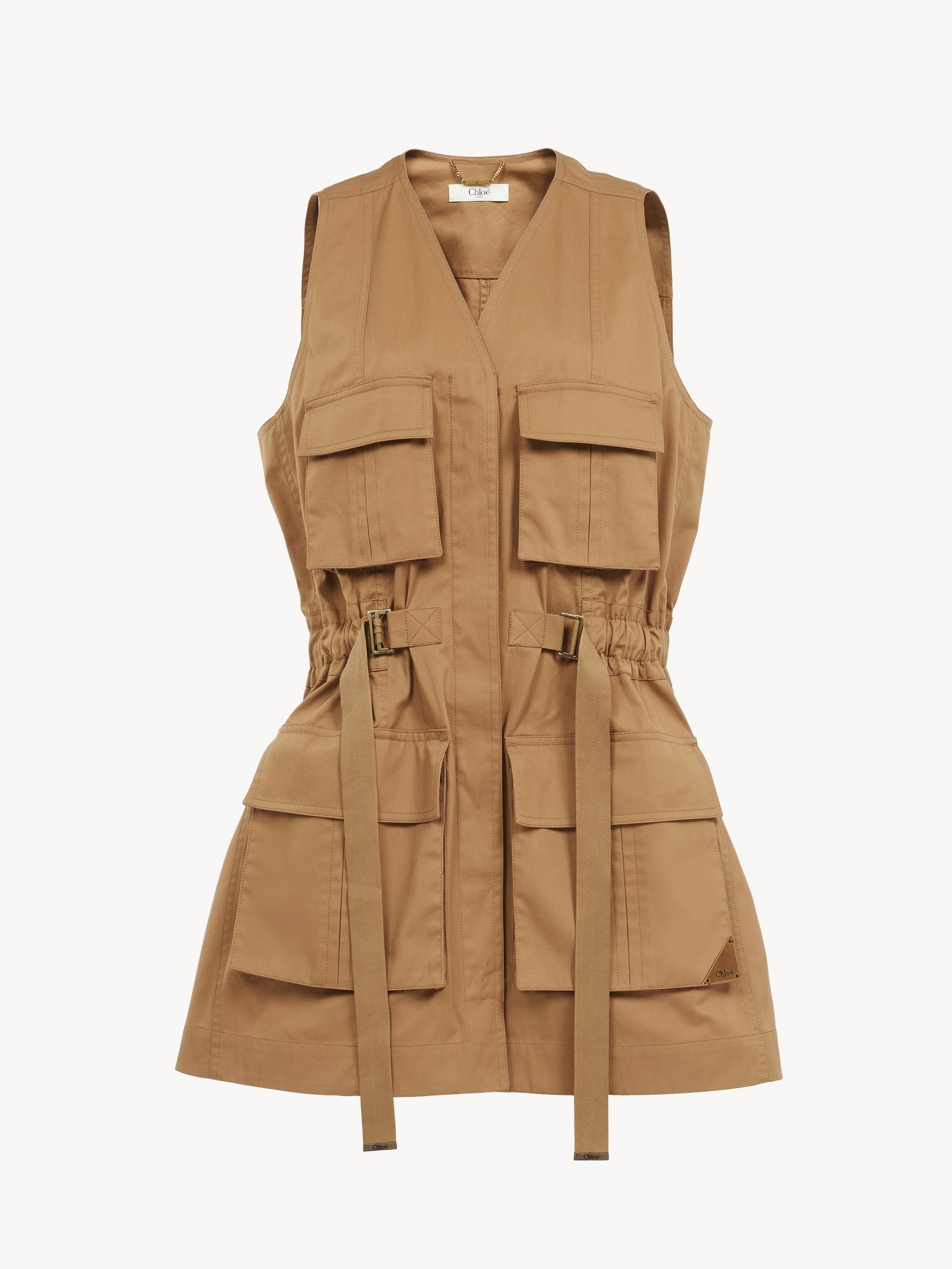 UTILITARIAN VEST IN LIGHT COTTON GABARDINE - 2