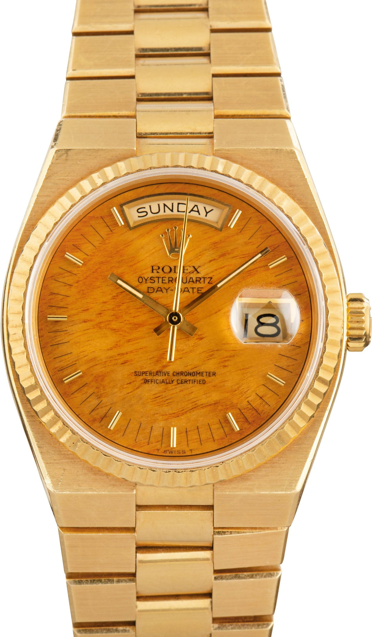 Rolex OysterQuartz Day-Date Ref 19018 Wood Dial - 1