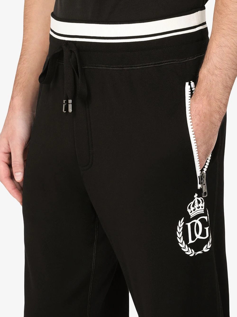 crest logo embroidered track pants - 5