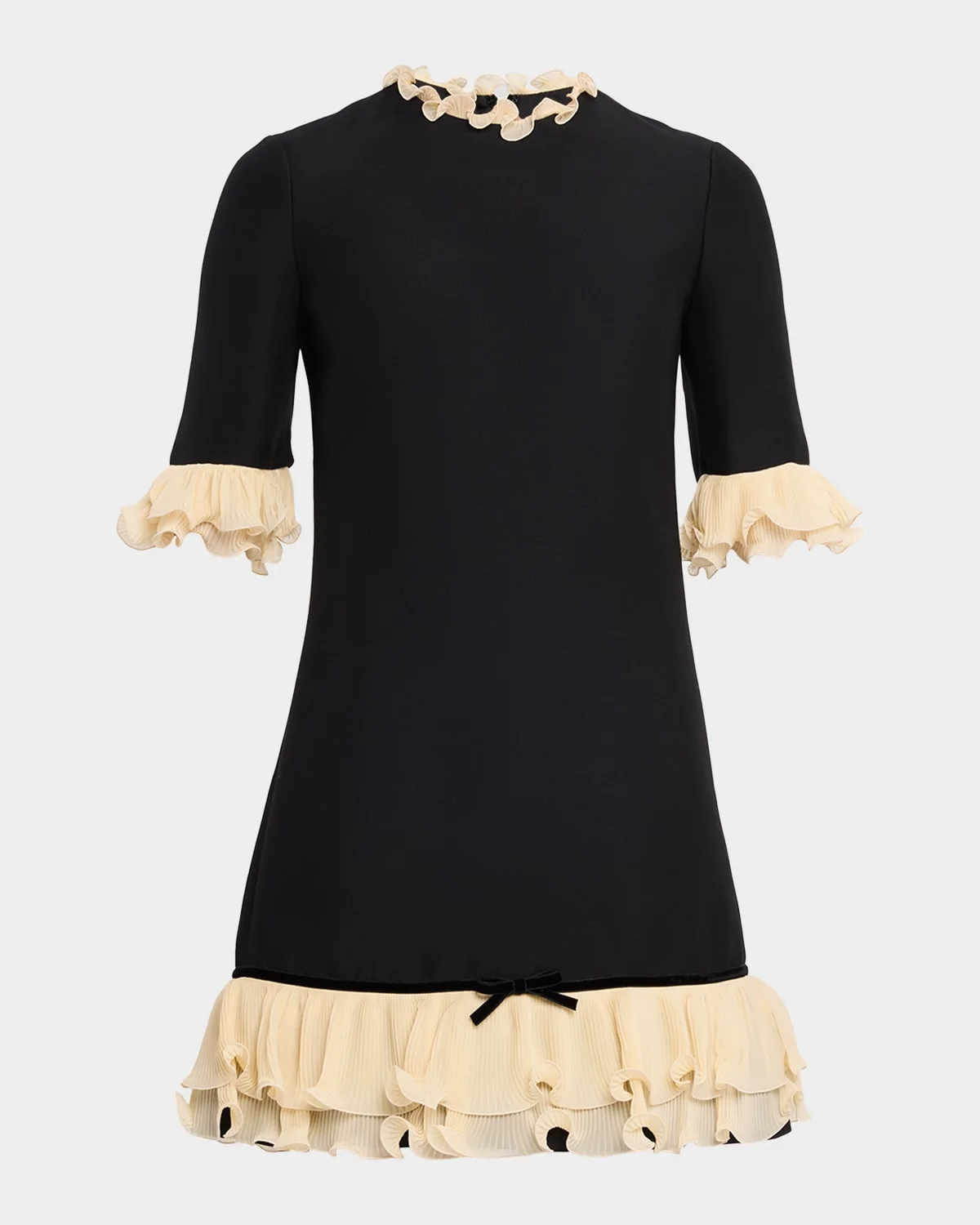 Ruffle Silk Crepe Mini Dress - 1