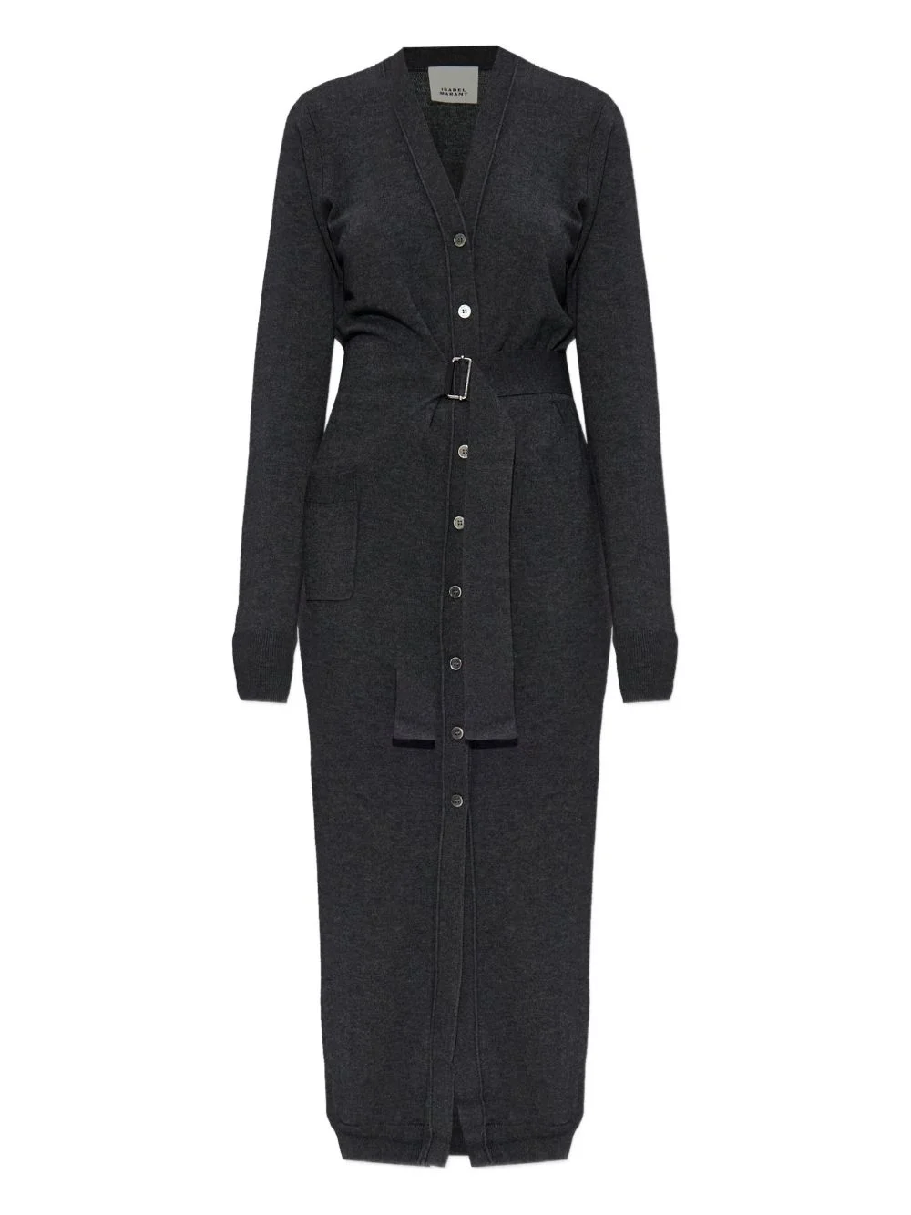 belted buttoned cardigan - 1