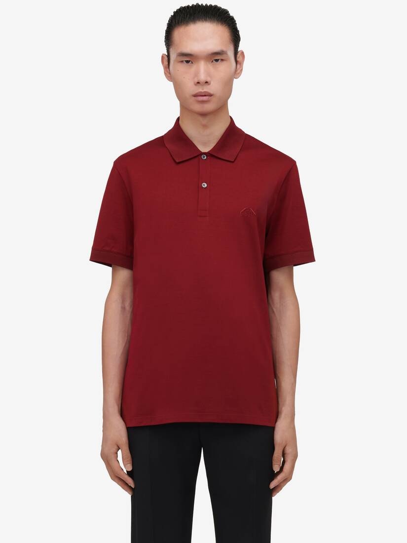 Men's Seal Logo Polo Shirt in Bordeaux - 5