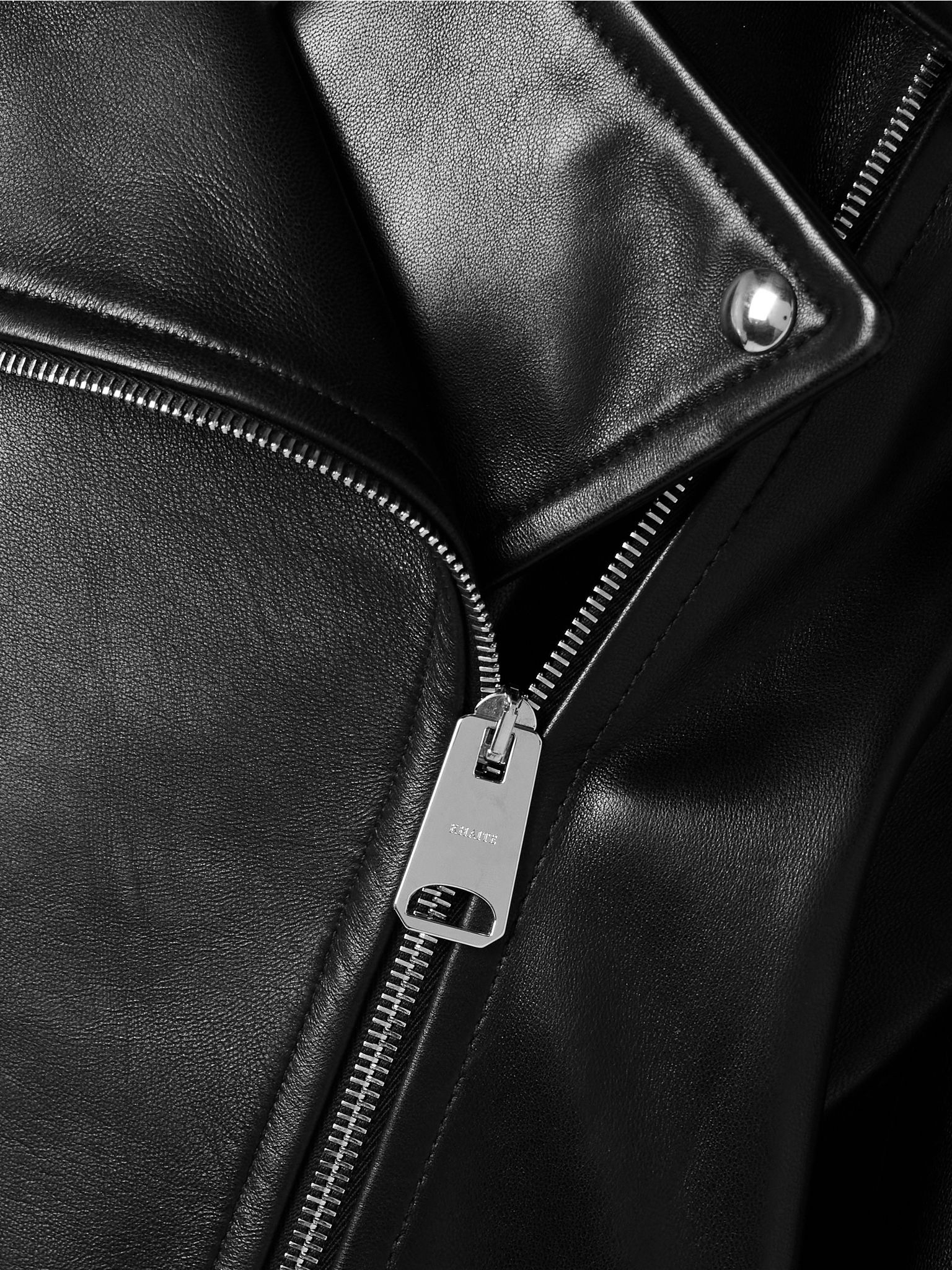 Hansel oversized belted leather biker jacket Black - 6