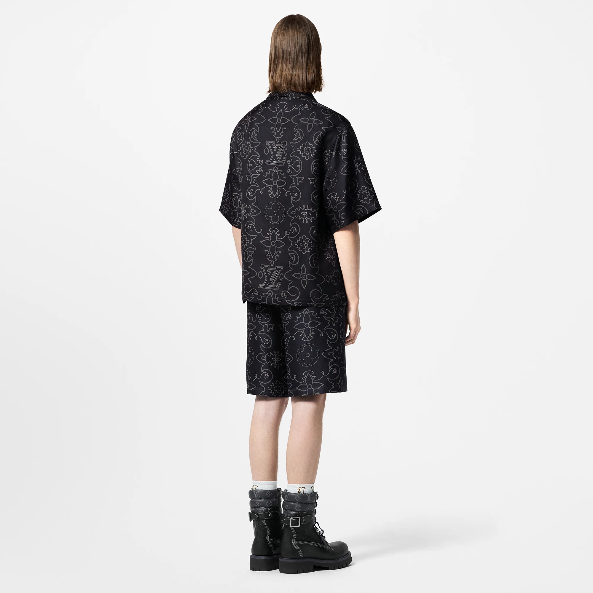 Printed Short-Sleeved Silk Shirt - 3
