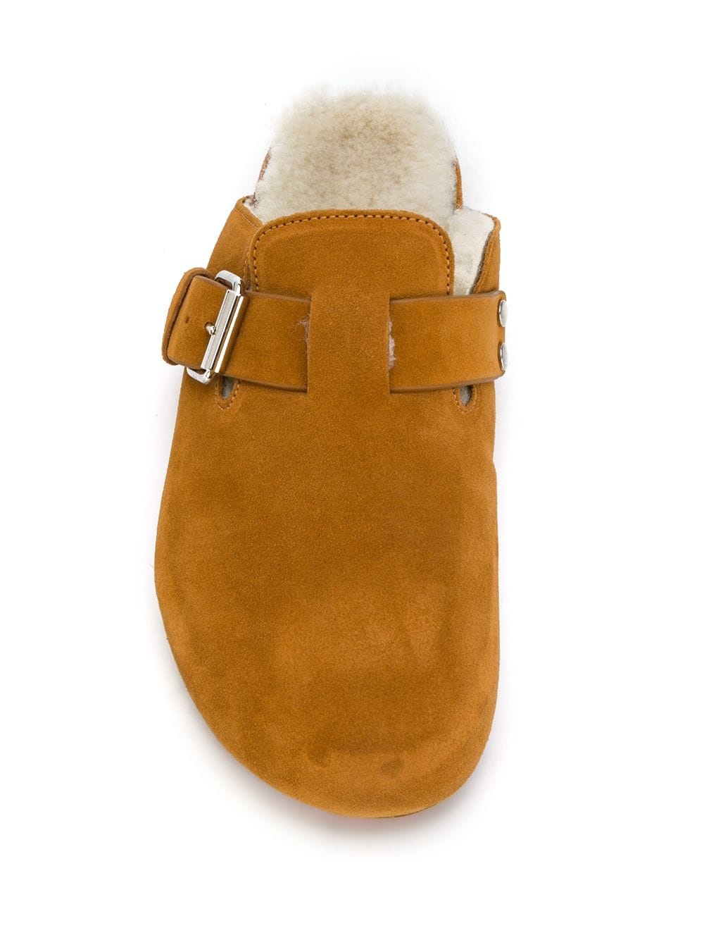 slip-on suede mules - 4