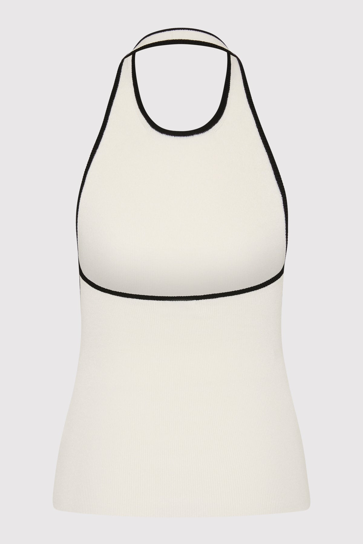 Fine Line Halter Top - Off White / Black - 9