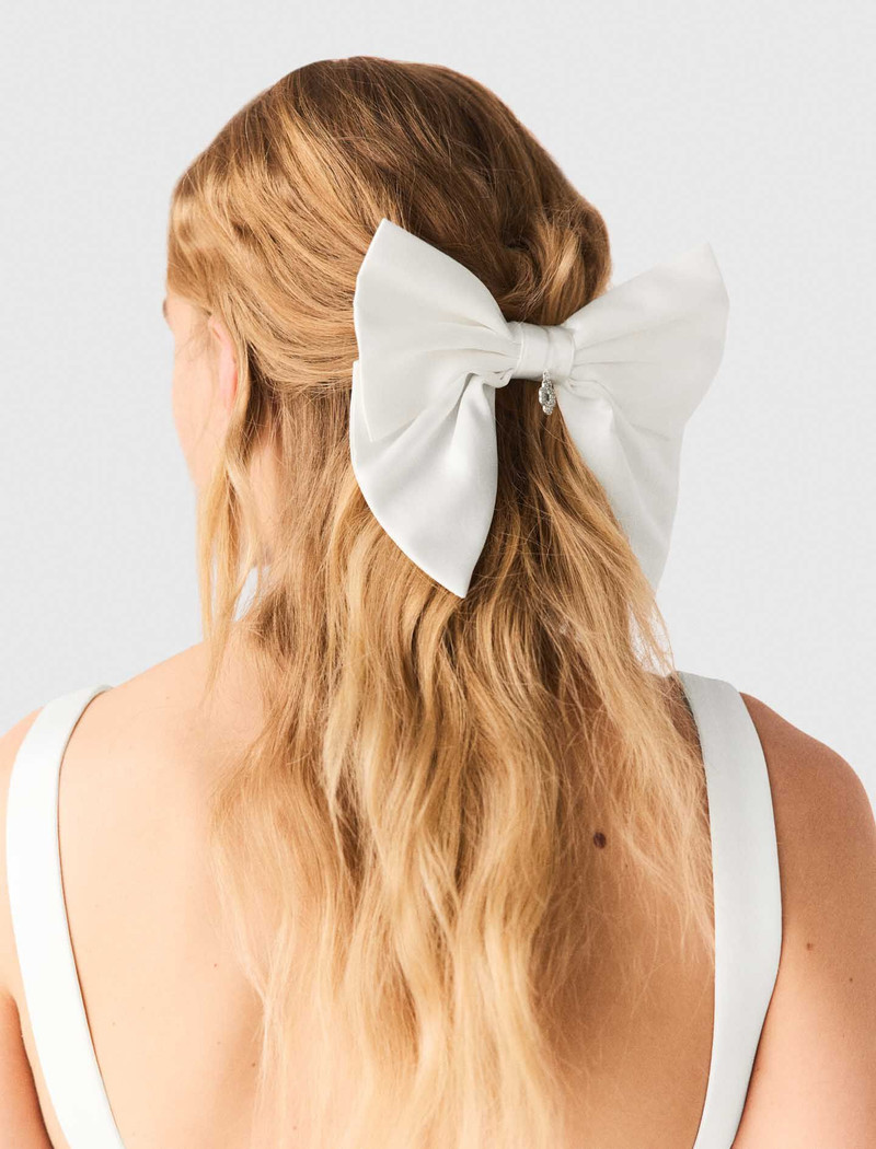 maje Satin-effect bow barrette outlook