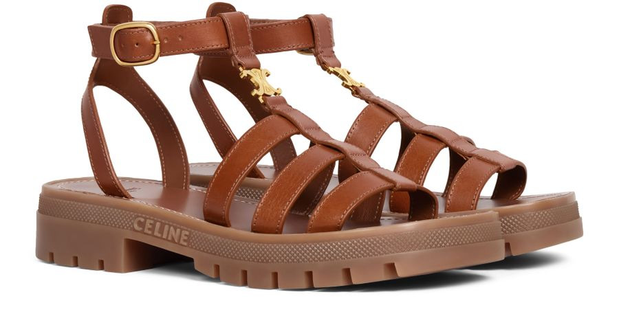 Clea Triomphe gladiator chunky sandal in calfskin - vegetal tanning - 2