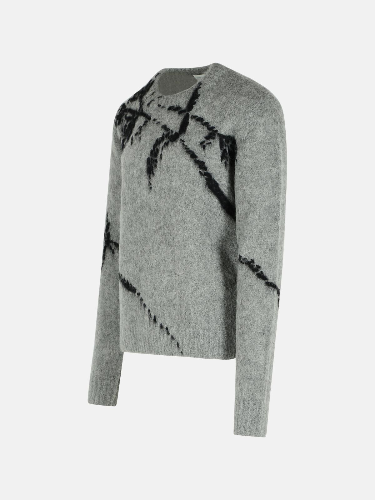 GREY WOOL BLEND SWEATER - 2