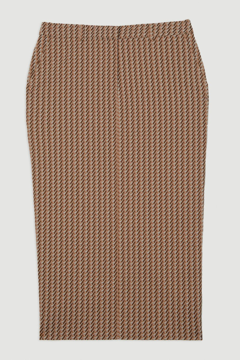 Jacquard Tailored Maxi Pencil Skirt 4
