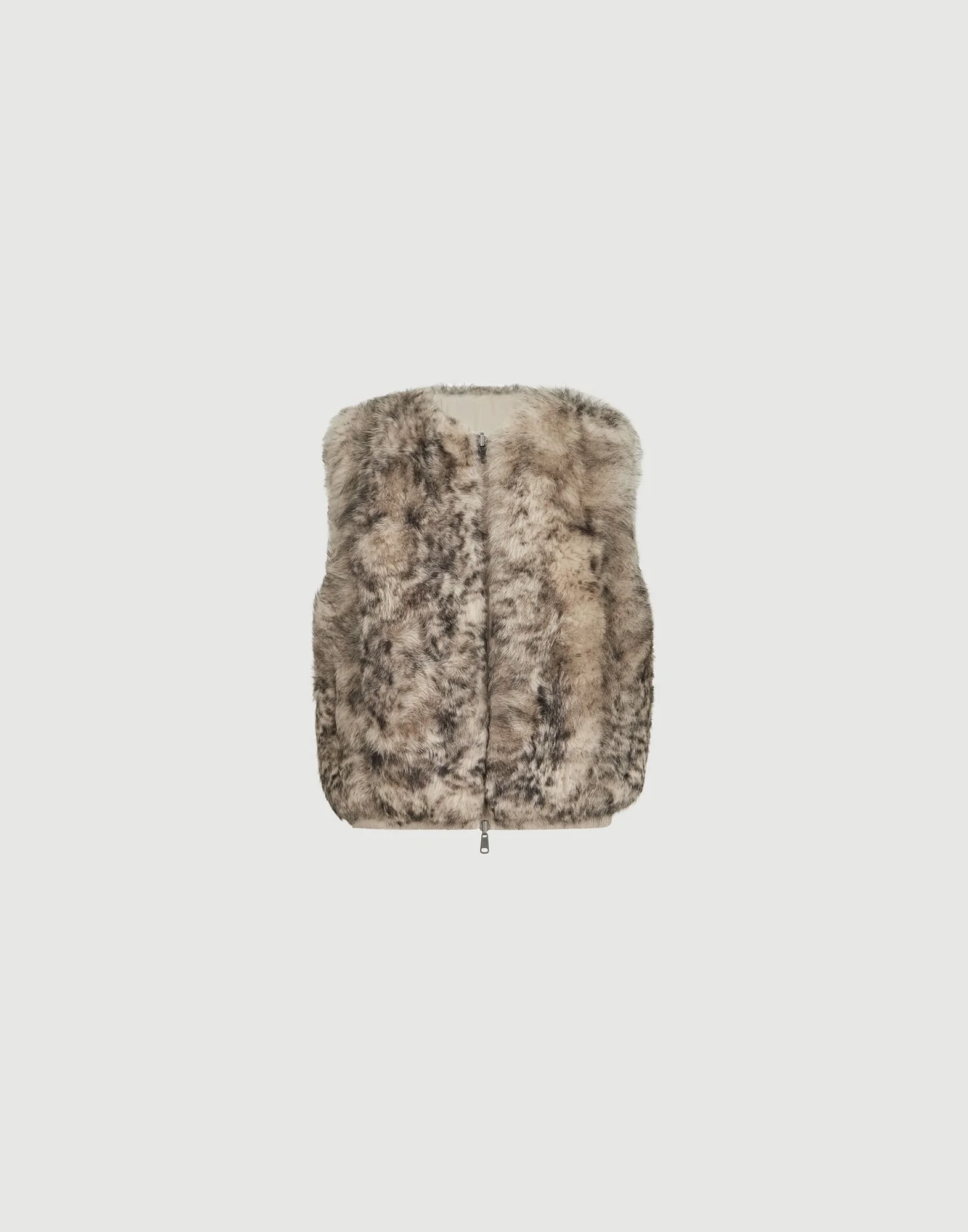 Lynx-effect shearling reversible vest - 1