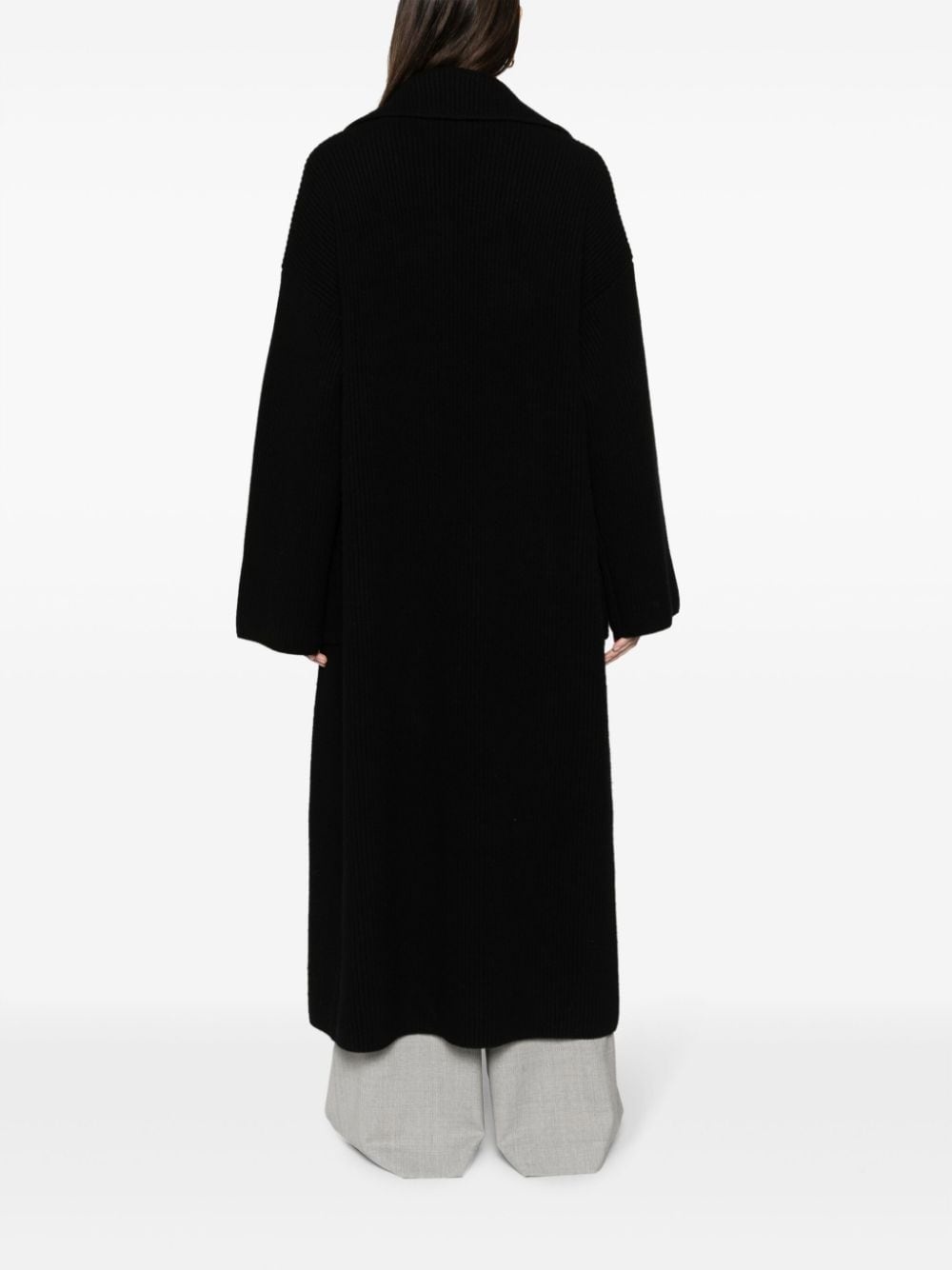 ribbed long cardi-coat - 4