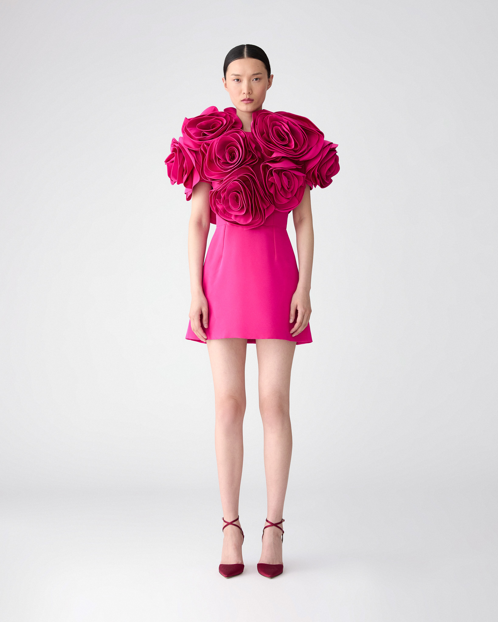 Draped Flower Mini Dress - 4