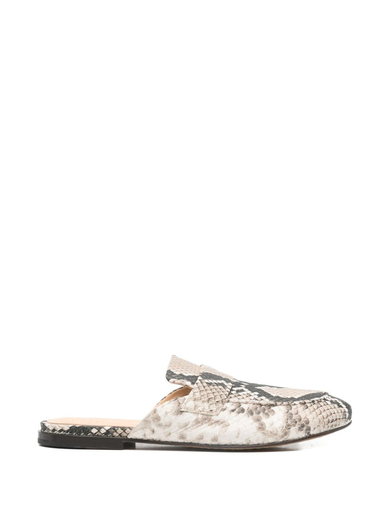Blair snakeskin-effect flat mules 1