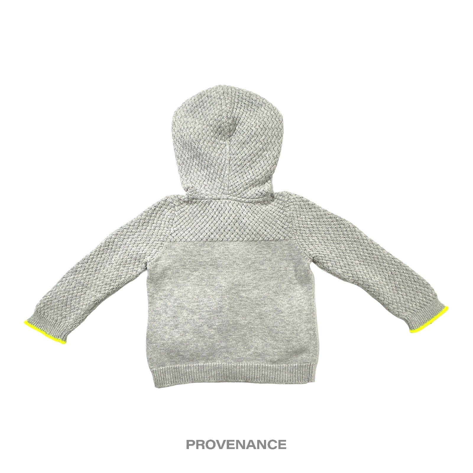 Gucci Baby Logo Knit Hoodie - Grey Fluorescent Yellow - 2