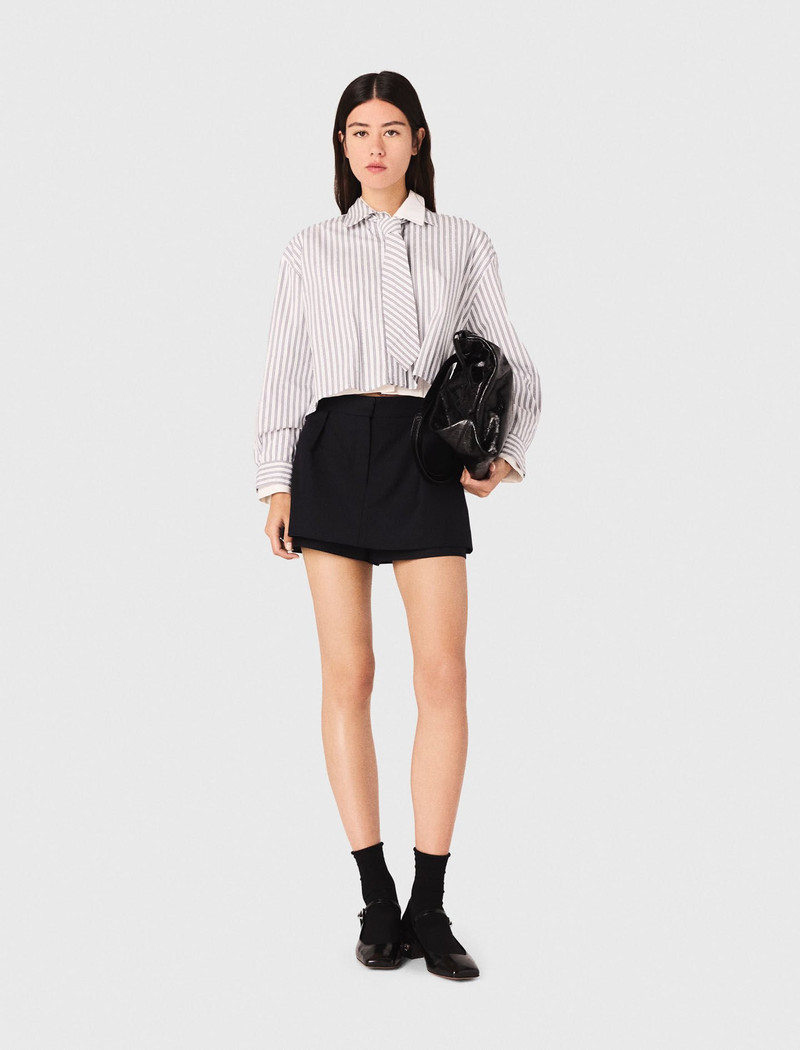 maje Rhinestone shirt with removable tie outlook