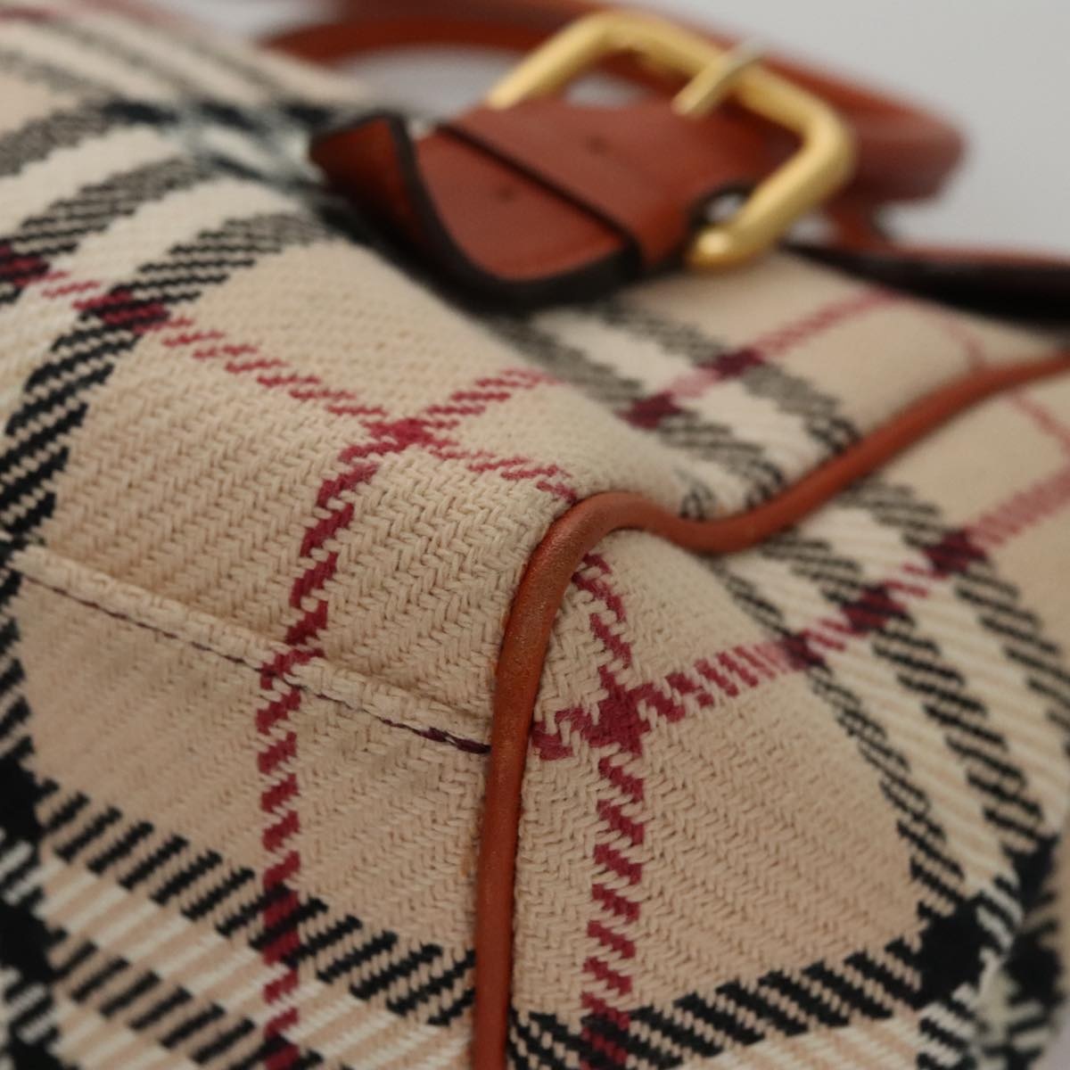 Burberry Nova Check Hand Bag Canvas Beige - 14