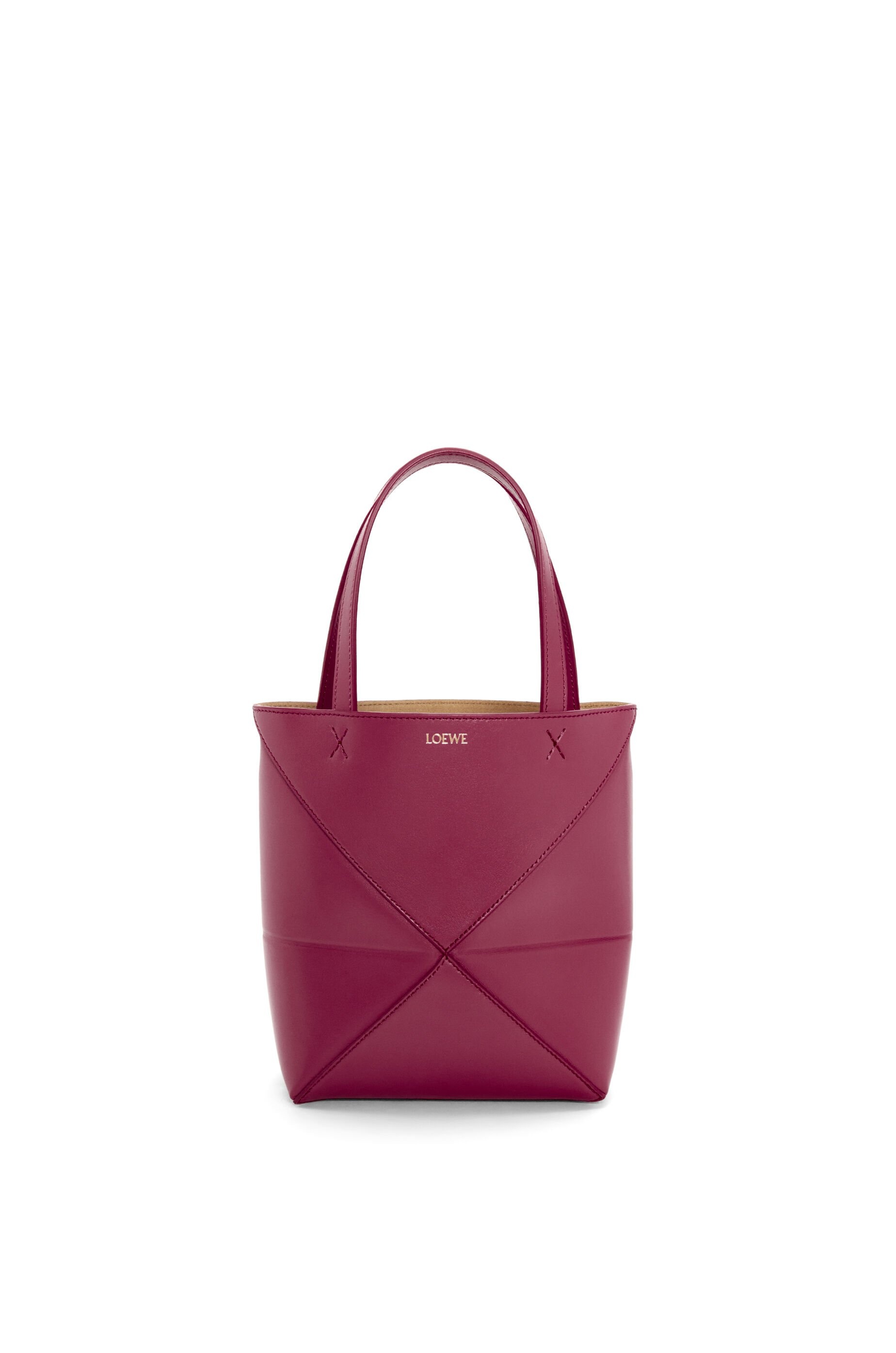 Mini Puzzle Fold Tote in shiny calfskin - 1