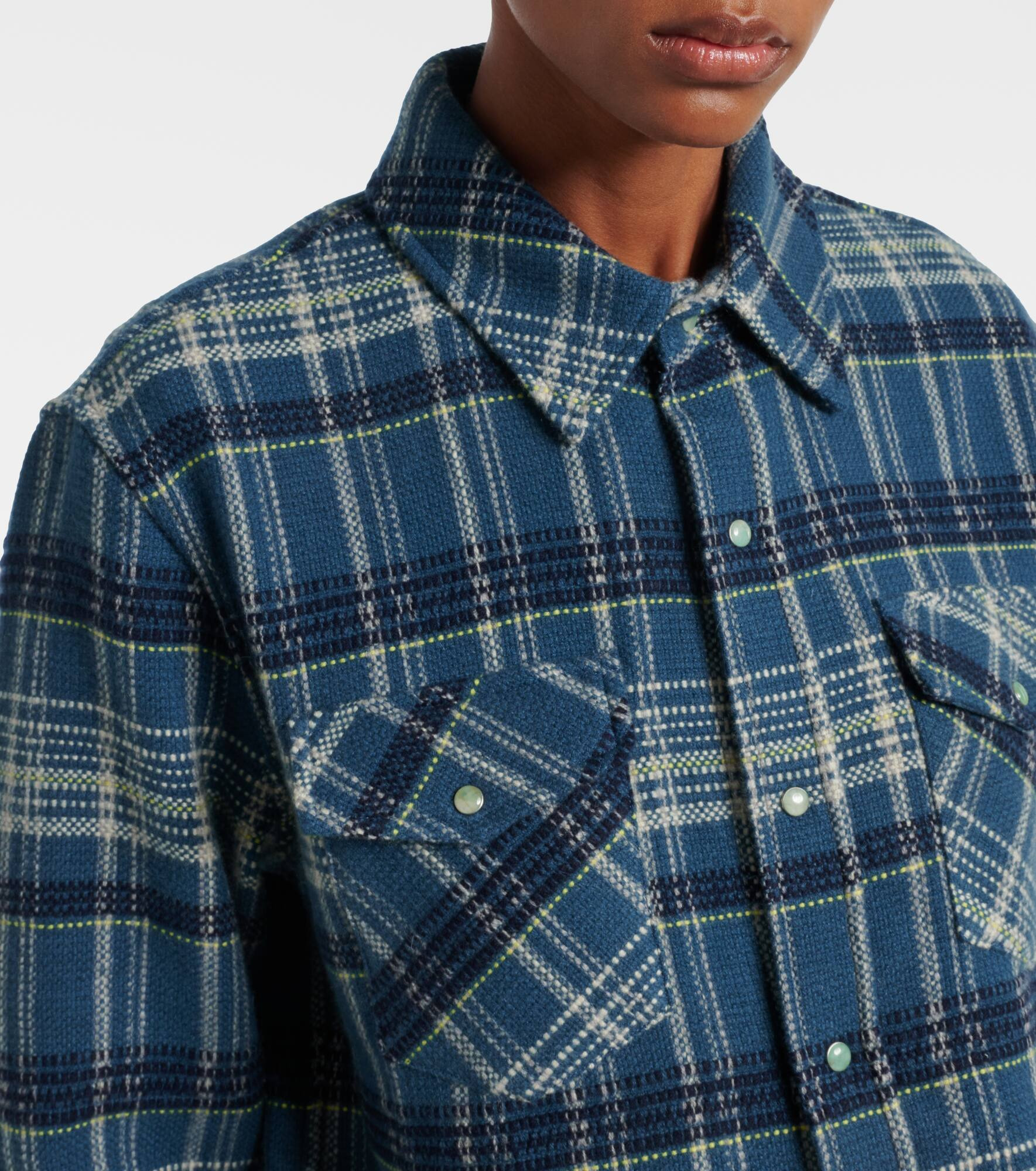 Checked cashmere shirt - 4