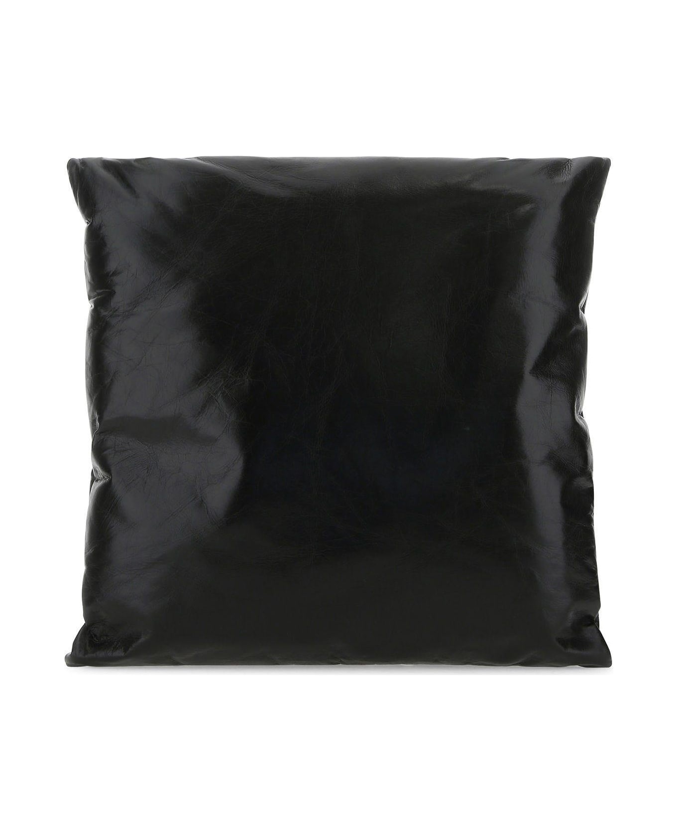 Black Leather Pillow Clutch - 3