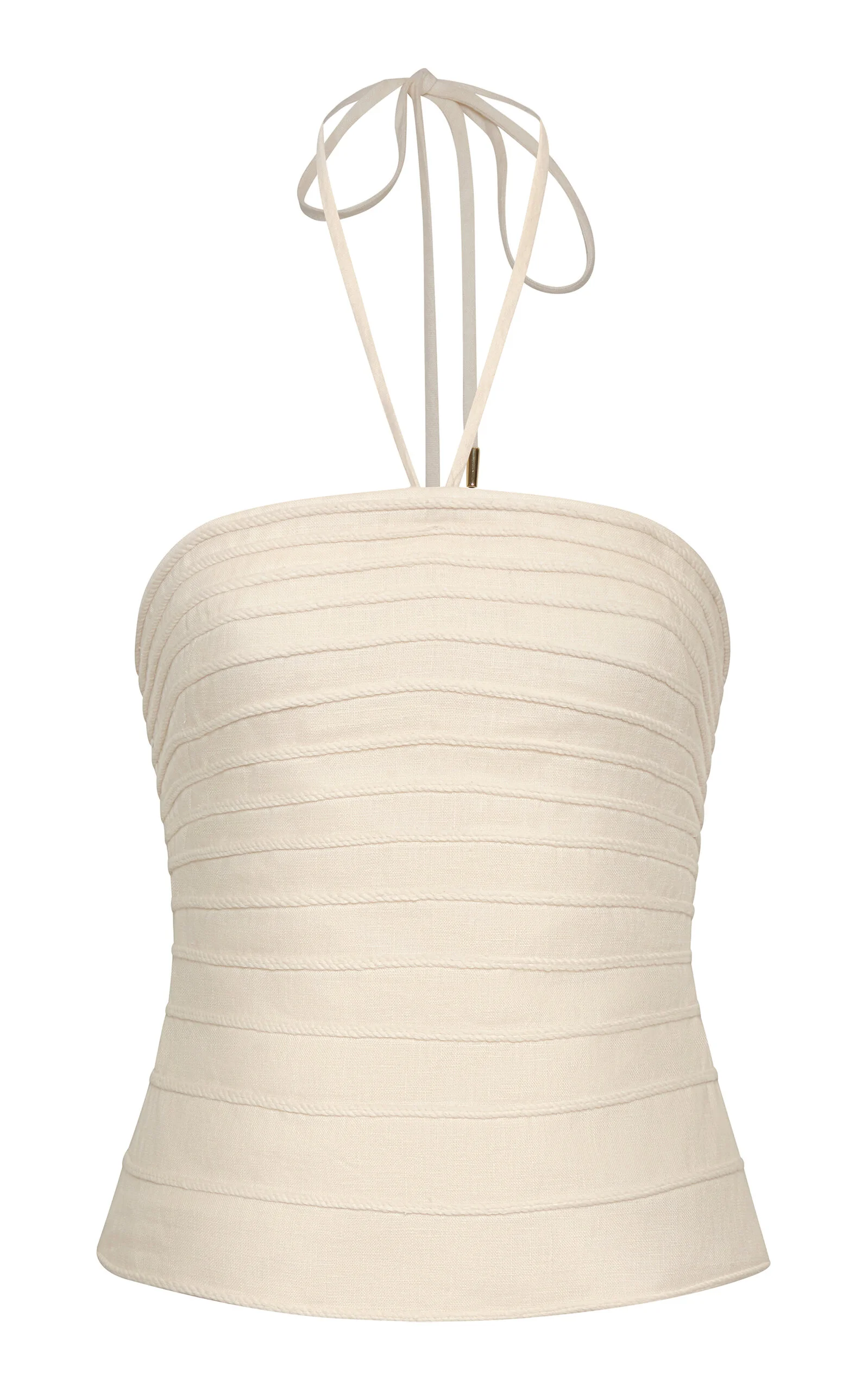 En Tu Luz Embroidered Linen Top ivory - 1