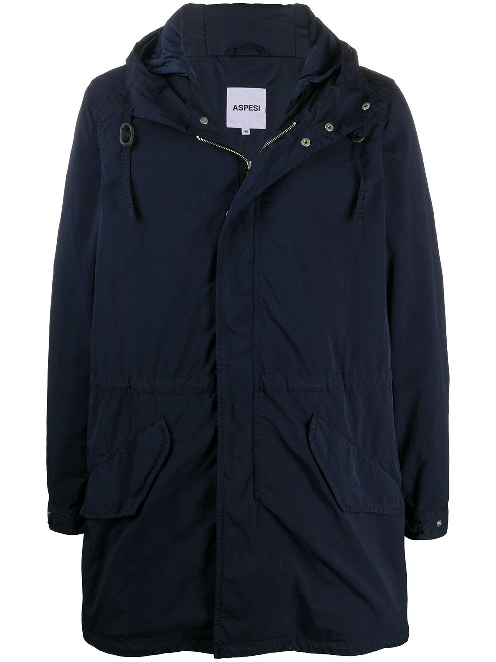 hooded mid-length parka - 1