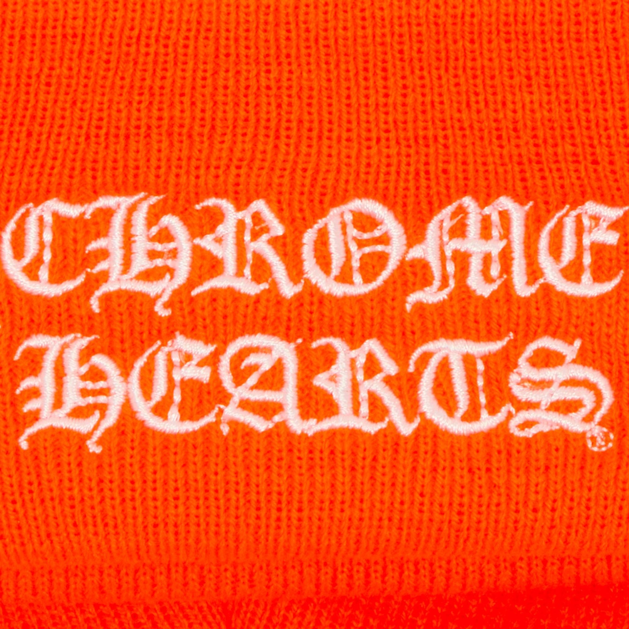 Chrome Hearts Verical Logo Beanie 'Orange' - 3