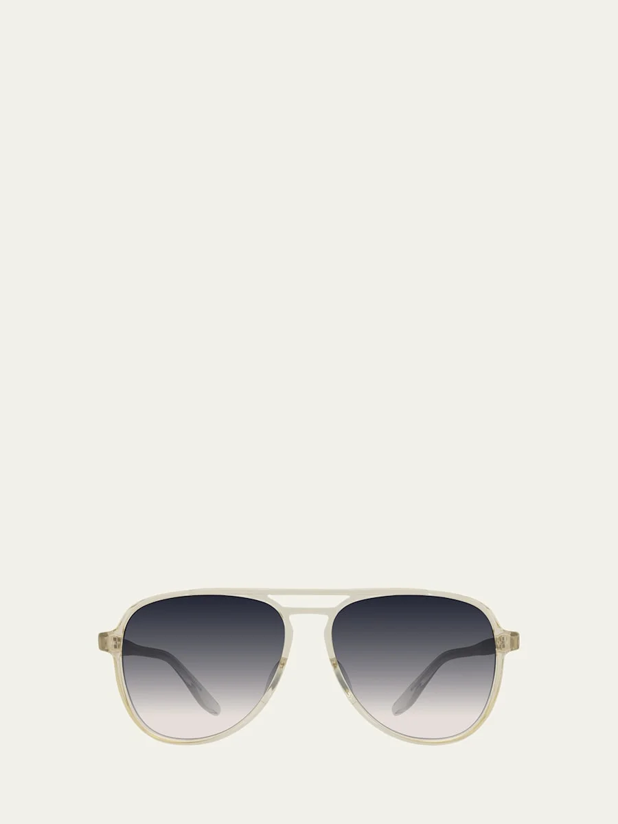 Men's Double-Bridge Acetate Aviator Sunglasses - 1