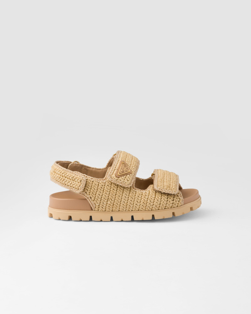 Prada Woven fabric sandals outlook