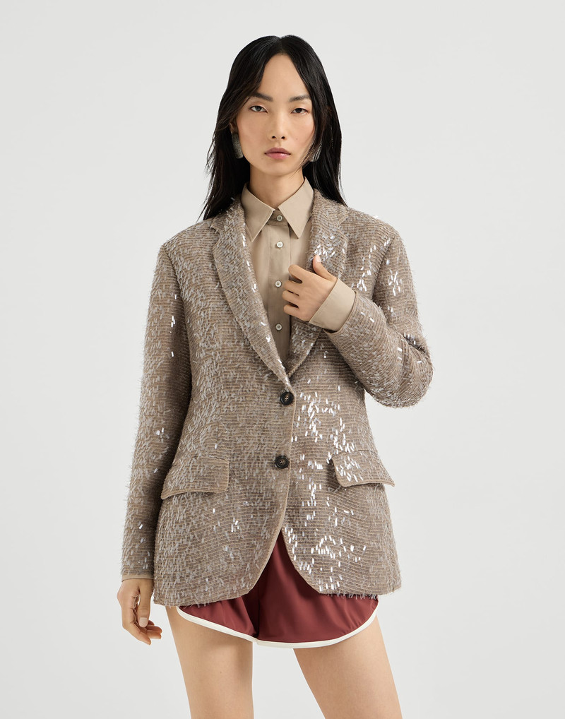 Dazzling cascade embroidery blazer in crispy silk 2
