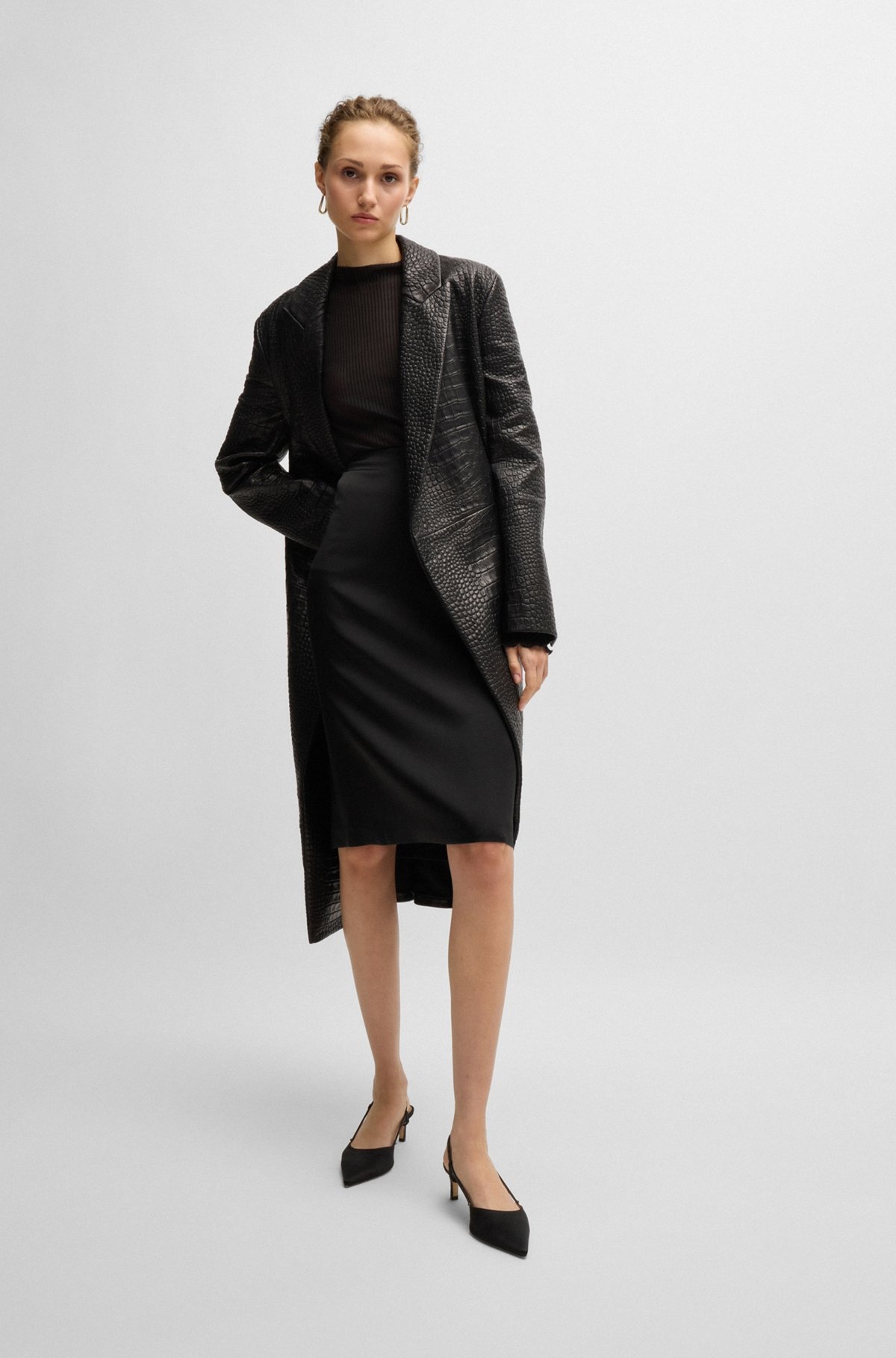 PENCIL SKIRT IN LUSTROUS FABRIC - 3