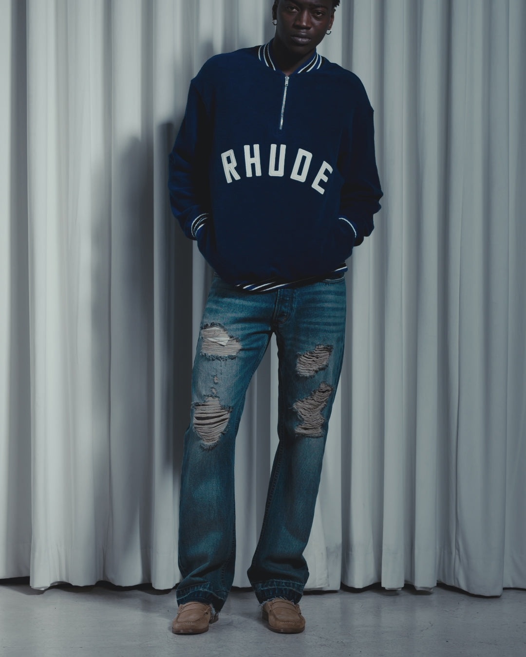 RHUDE QUARTER-ZIP VARSITY - 3
