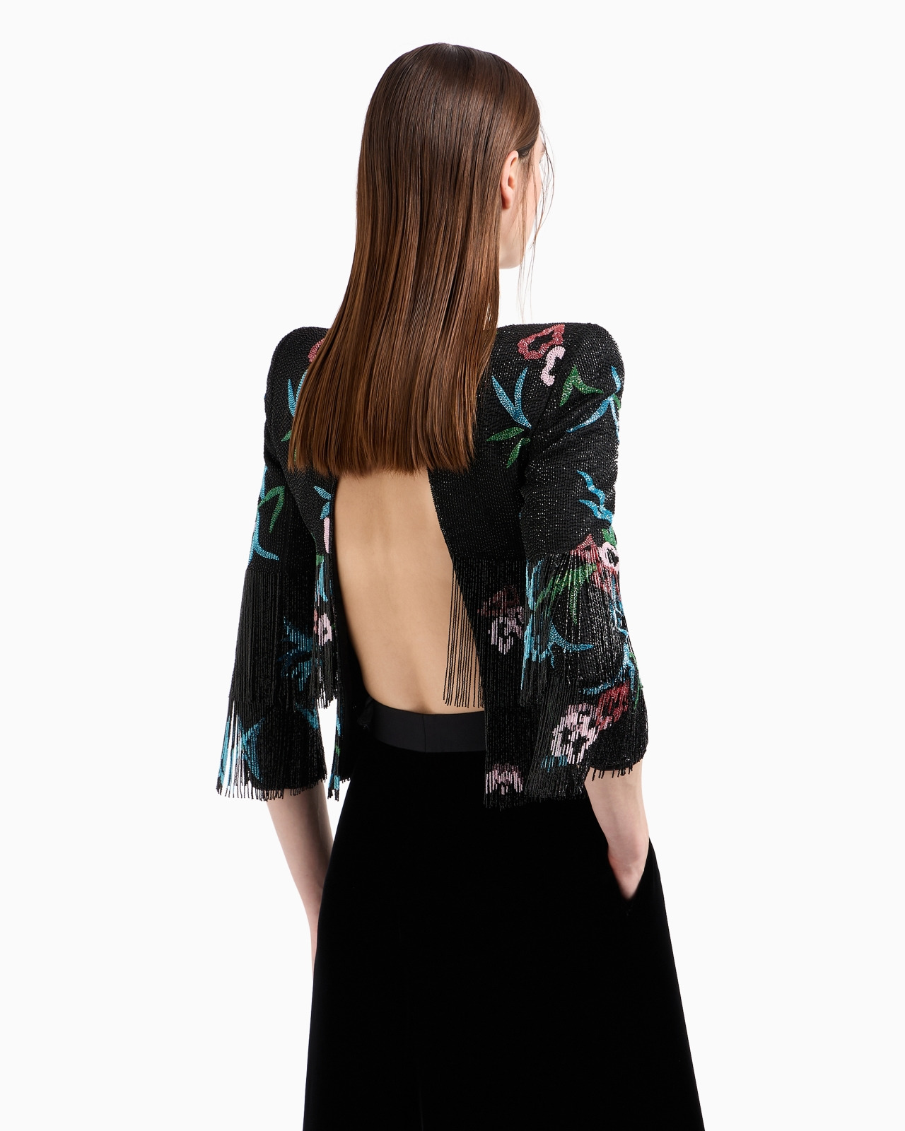 SILK-ORGANZA JACKET WITH FLORAL EMBROIDERY - 3