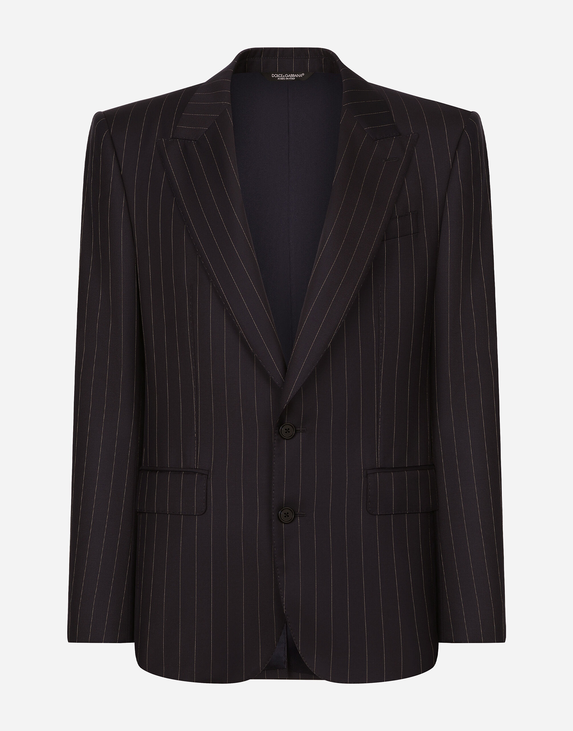 Single-breasted pinstripe wool Sicilia-fit jacket - 1