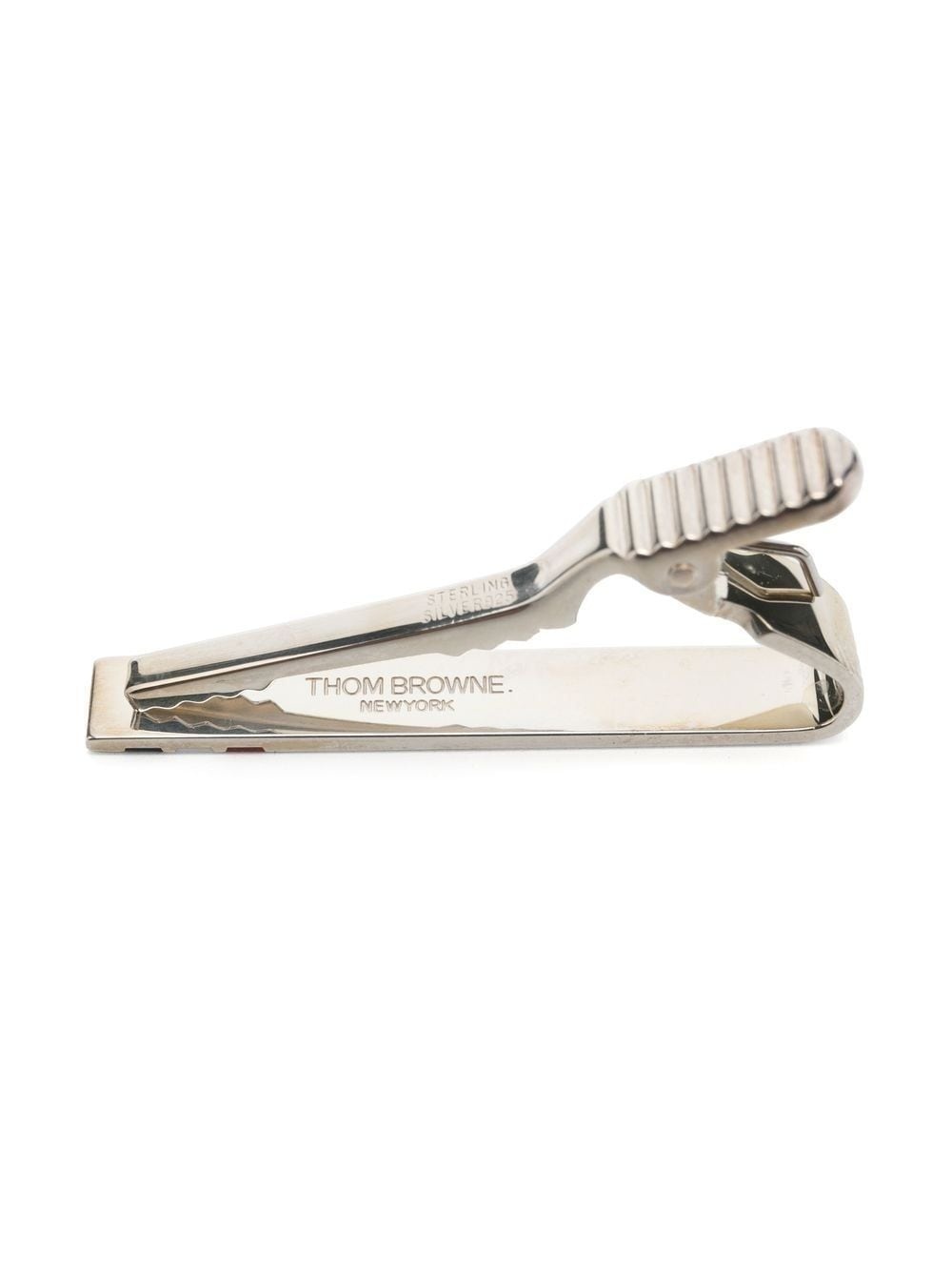 RWB stripe long silver tie clip - 2