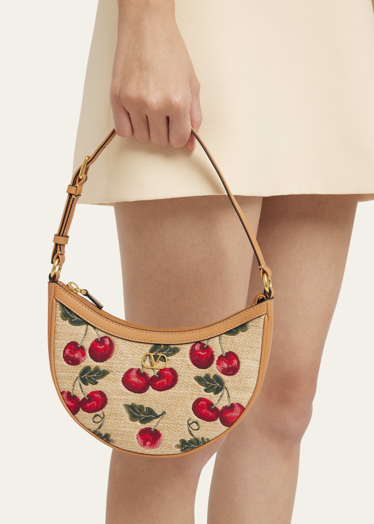 VLOGO Signature Mini Cherries Jacquard Shoulder Bag - 2