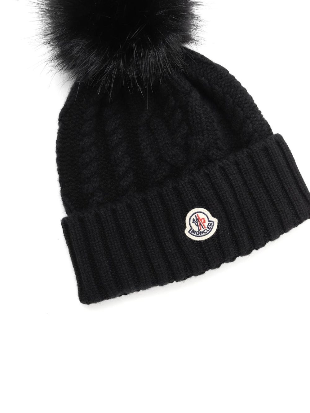 cable-knit pom-pom beanie hat - 2